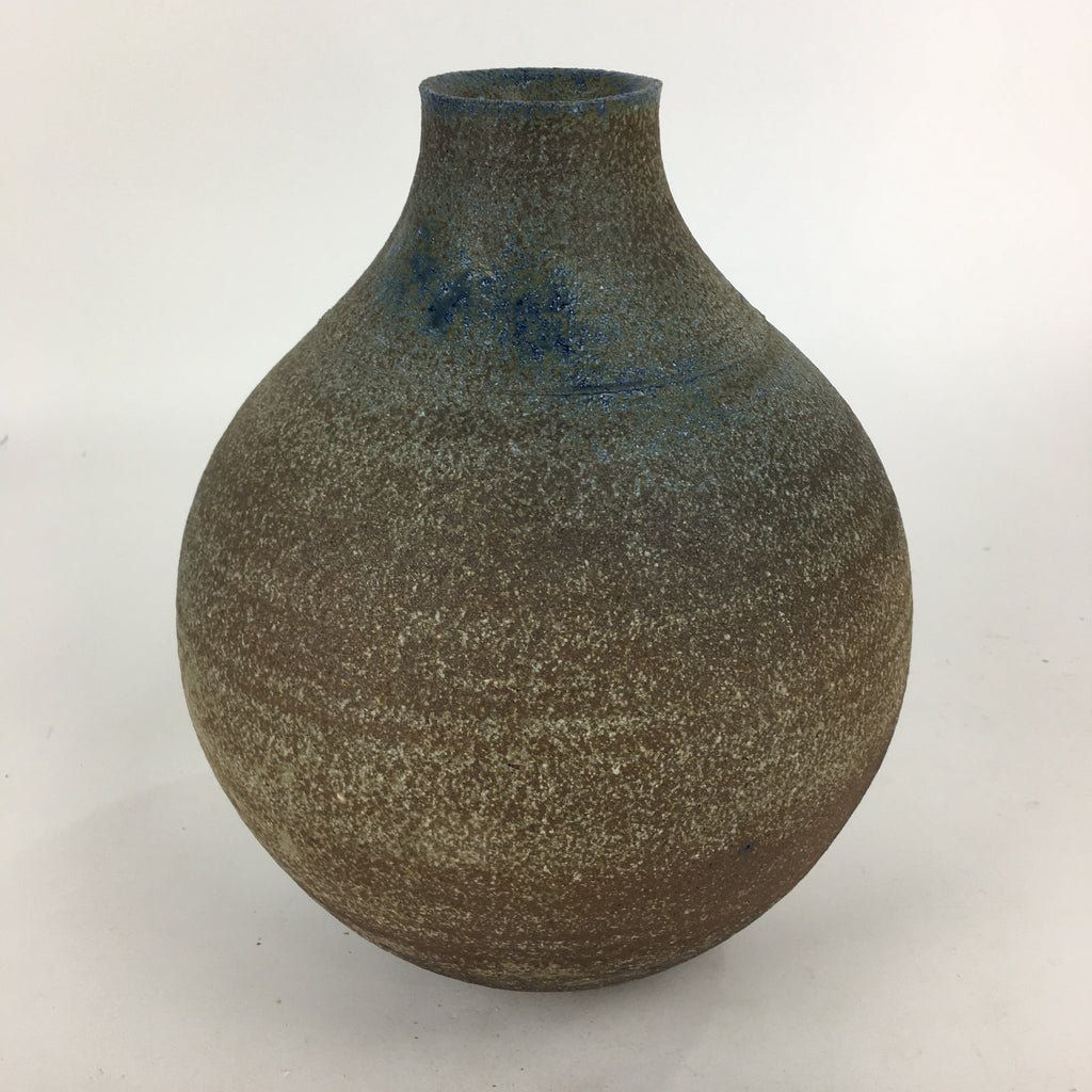 Japanese Ceramic Flower Vase Vtg Round Kabin Ikebana Arrangement FV964