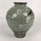 Japanese Ceramic Flower Vase Vtg Round Kabin Ikebana Arrangement FV965