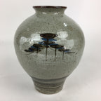 Japanese Ceramic Flower Vase Vtg Round Kabin Ikebana Arrangement FV965