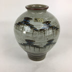 Japanese Ceramic Flower Vase Vtg Round Kabin Ikebana Arrangement FV965