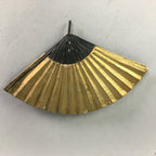 Japanese Ceramic Folding fan Vtg Okimono Decoration Gold Blue JK189