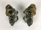 Japanese Ceramic Foo Dog Pair Statue Vtg Shishi Komainu Okimono BD793
