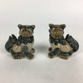 Japanese Ceramic Foo Dog Pair Statue Vtg Shishi Komainu Okimono BD793
