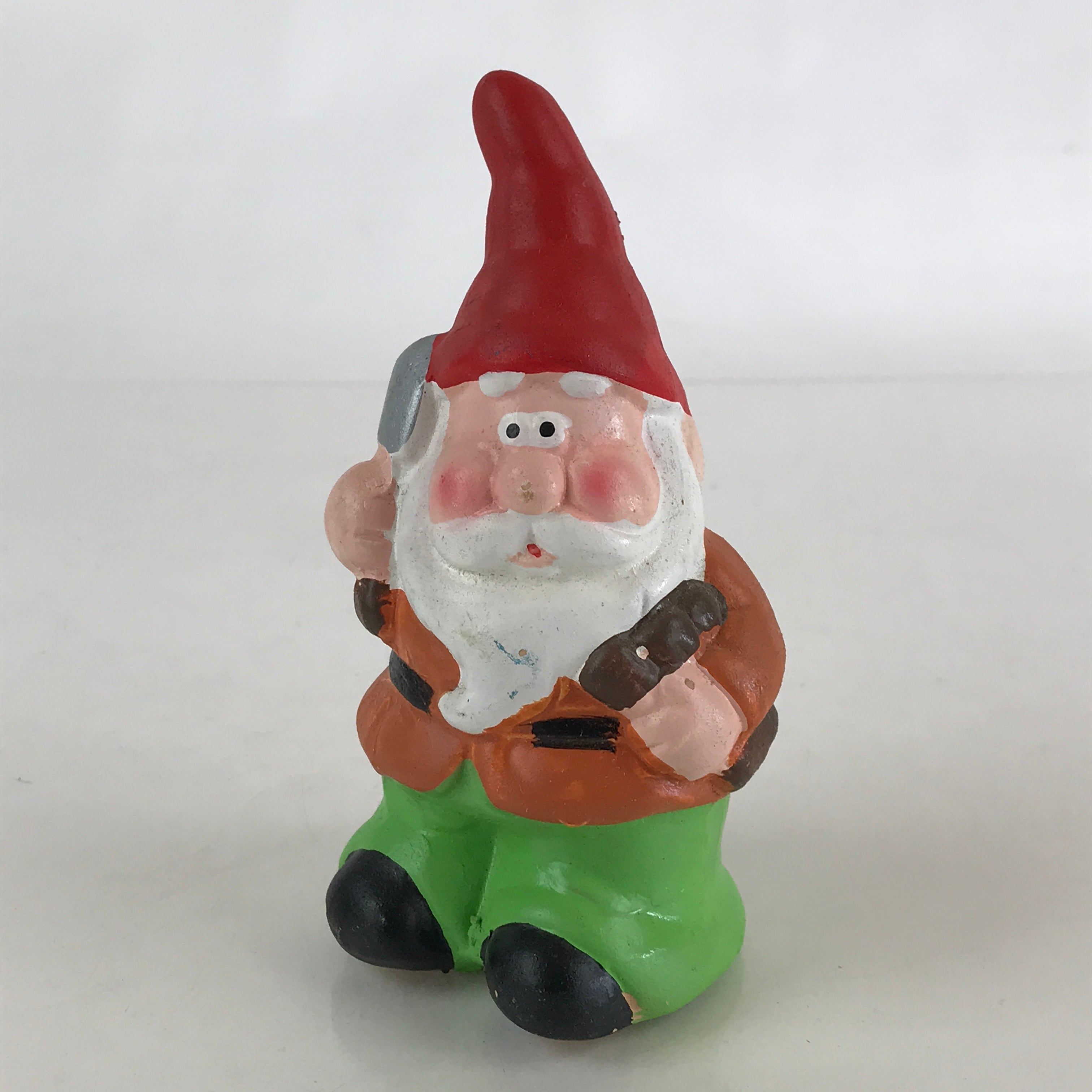Japanese Ceramic Garden Gnome Figurine Small Dwarf Statue Vtg Decoration JK471
