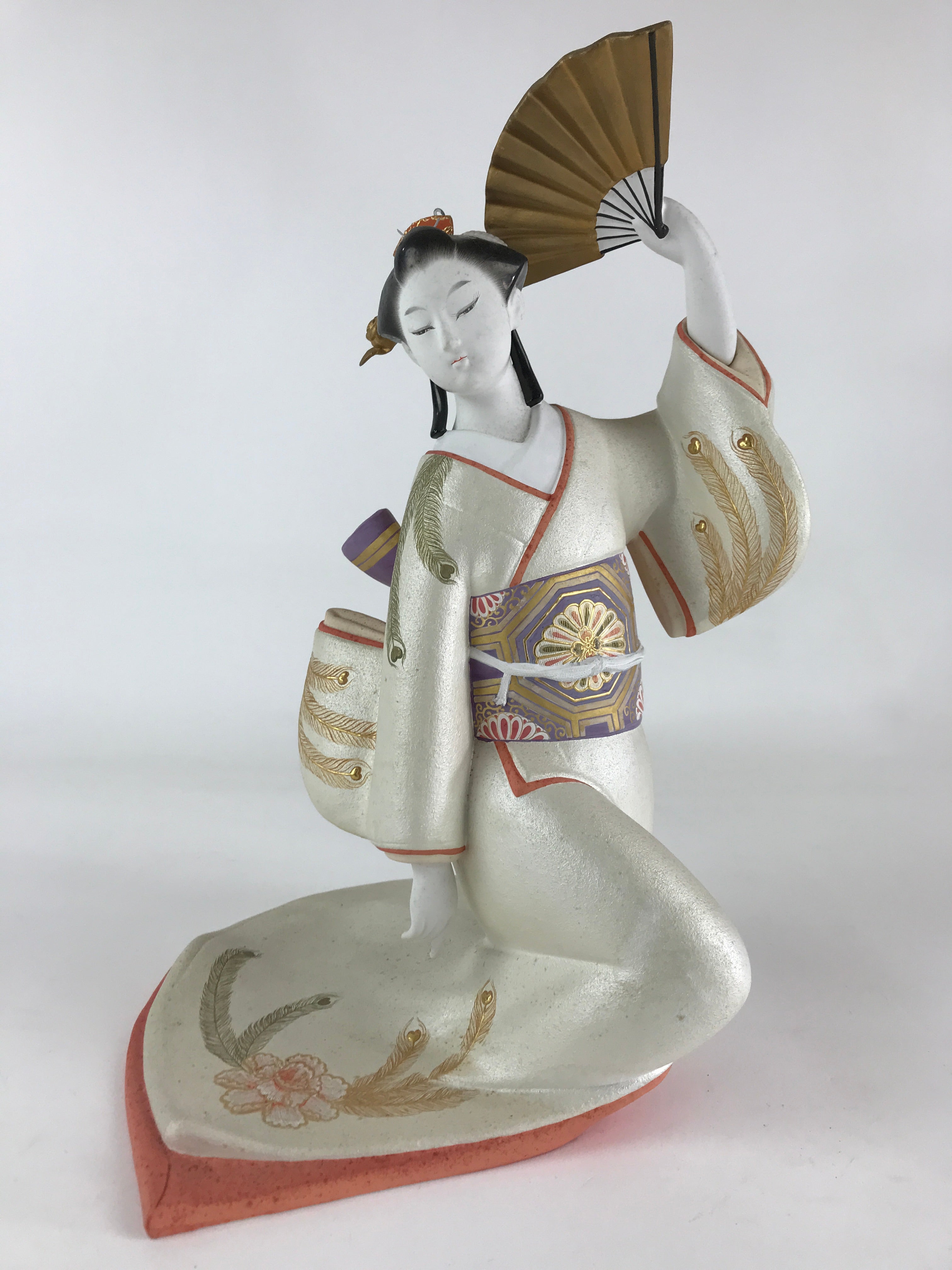 Japanese Ceramic Geisha Doll Vtg Sofuren Akiko Traditional Handicraft White BD87