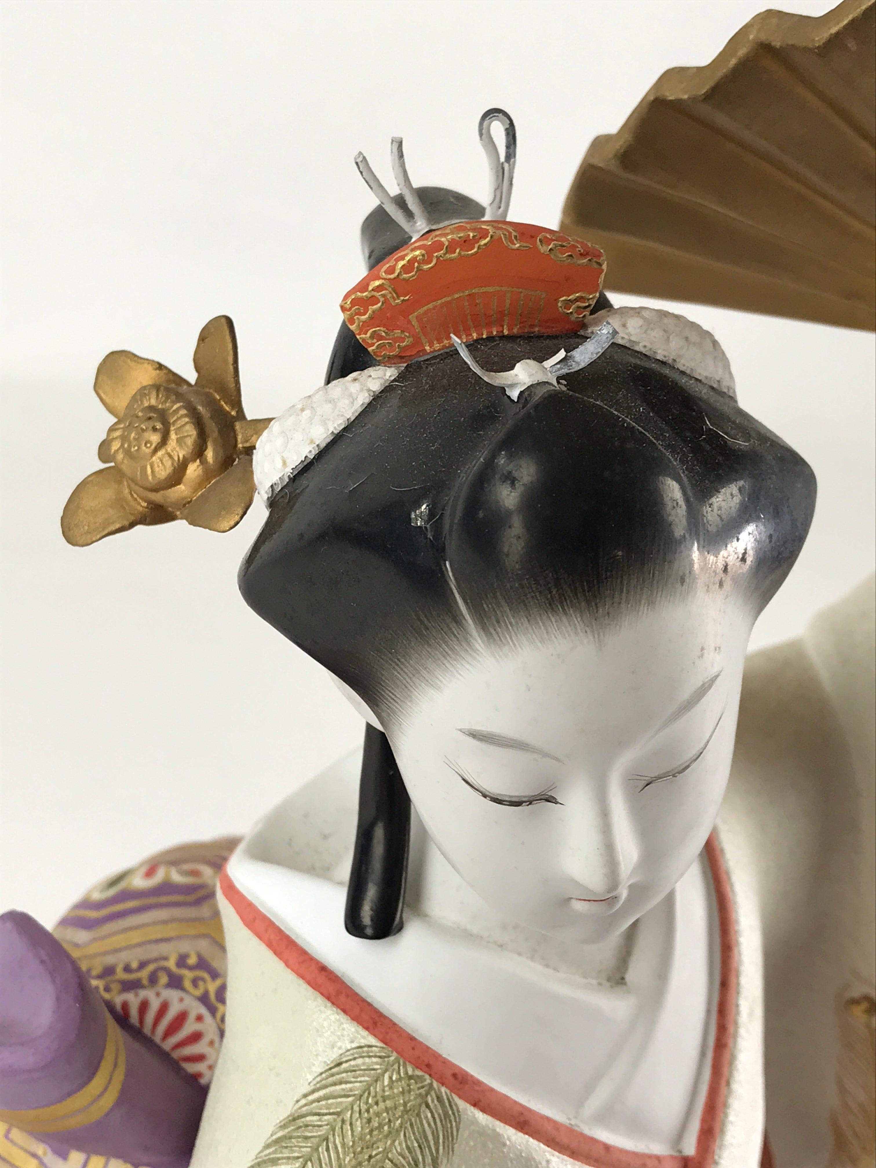 Japanese Ceramic Geisha Doll Vtg Sofuren Akiko Traditional Handicraft White BD87