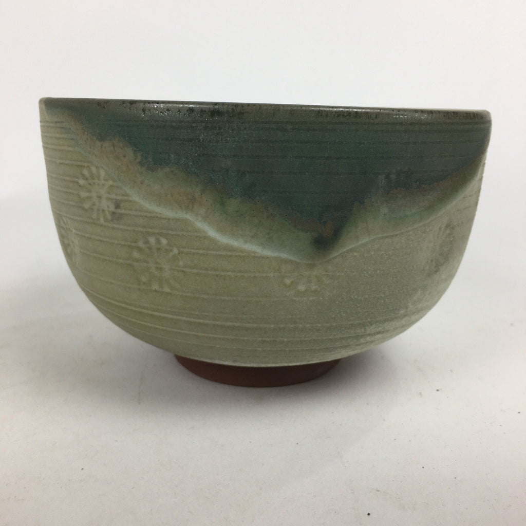 Japanese Ceramic Green Tea Bowl Matcha Chawan Green Flower Tea Ceremony PX570