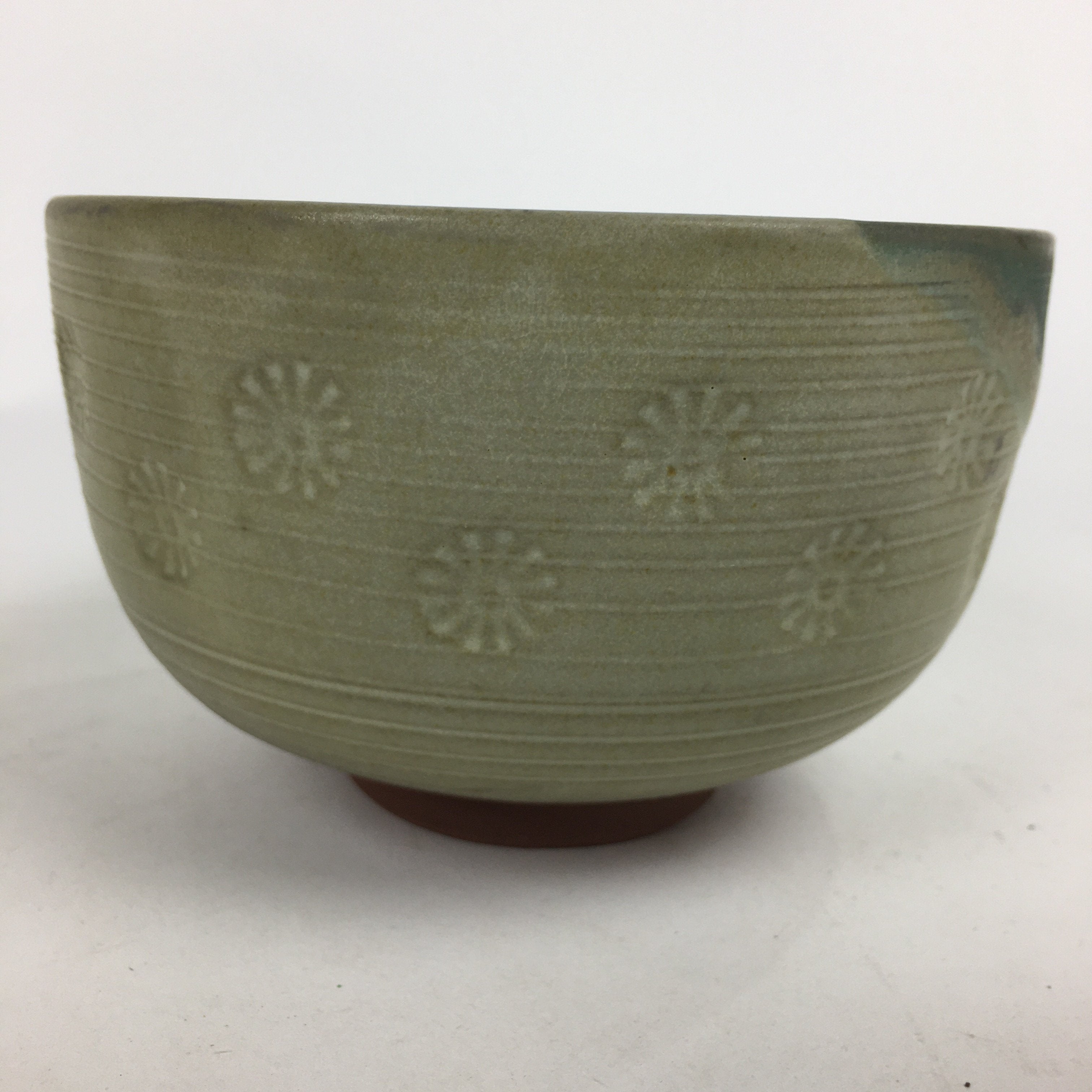 Japanese Ceramic Green Tea Bowl Matcha Chawan Green Flower Tea Ceremony PX570