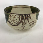 Japanese Ceramic Green Tea Bowl Oribe Ware Vtg Chawan Boxed Pottery PX574