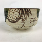 Japanese Ceramic Green Tea Bowl Oribe Ware Vtg Chawan Boxed Pottery PX574
