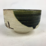 Japanese Ceramic Green Tea Bowl Oribe Ware Vtg Chawan Boxed Pottery PX574