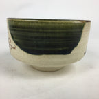 Japanese Ceramic Green Tea Bowl Oribe Ware Vtg Chawan Boxed Pottery PX574