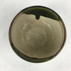 Japanese Ceramic Green Tea Bowl Oribe Ware Vtg Chawan Boxed Pottery PX574