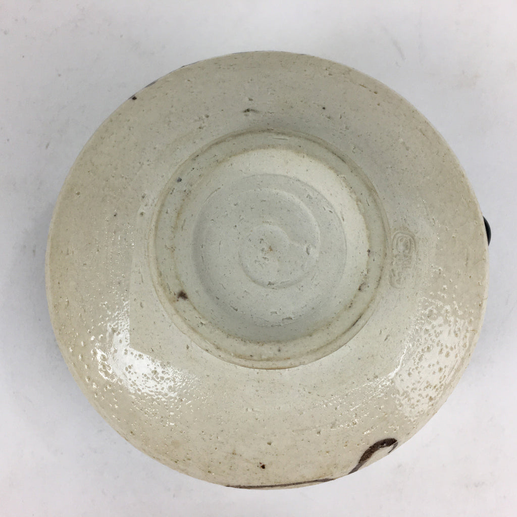 Japanese Ceramic Green Tea Bowl Oribe Ware Vtg Chawan Boxed Pottery PX574