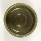 Japanese Ceramic Green Tea Bowl Vtg Chawan Boxed Pottery Ash Glaze Haiyu PX663