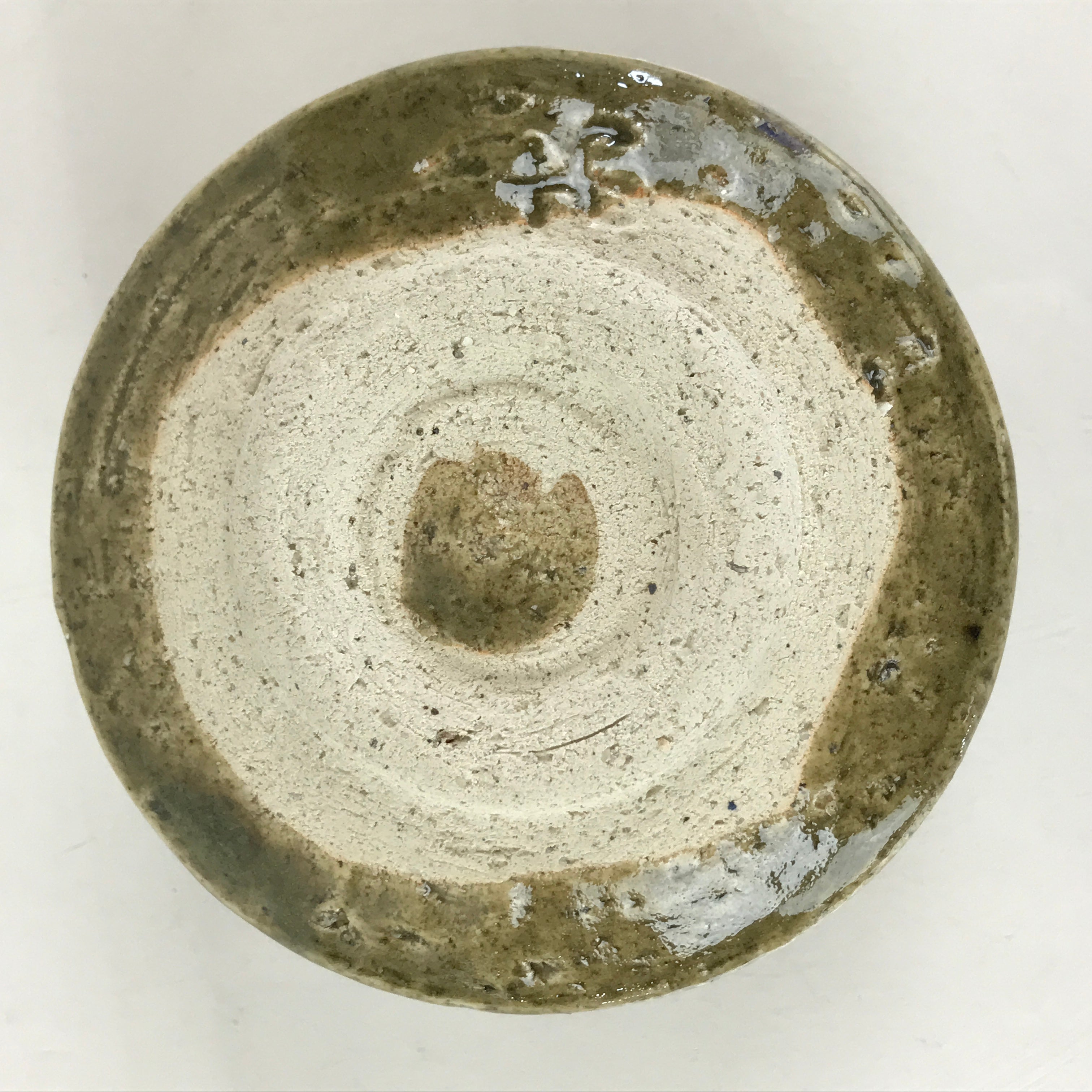 Japanese Ceramic Green Tea Bowl Vtg Chawan Boxed Pottery Ash Glaze Haiyu PX663