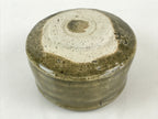 Japanese Ceramic Green Tea Bowl Vtg Chawan Boxed Pottery Ash Glaze Haiyu PX663