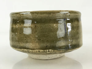 Japanese Ceramic Green Tea Bowl Vtg Chawan Boxed Pottery Ash Glaze Haiyu PX663