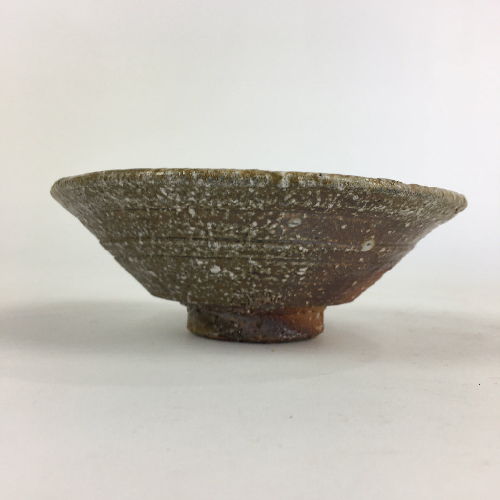 Japanese Ceramic Green Tea Bowl Vtg Chawan Boxed Pottery Hiragata PX621