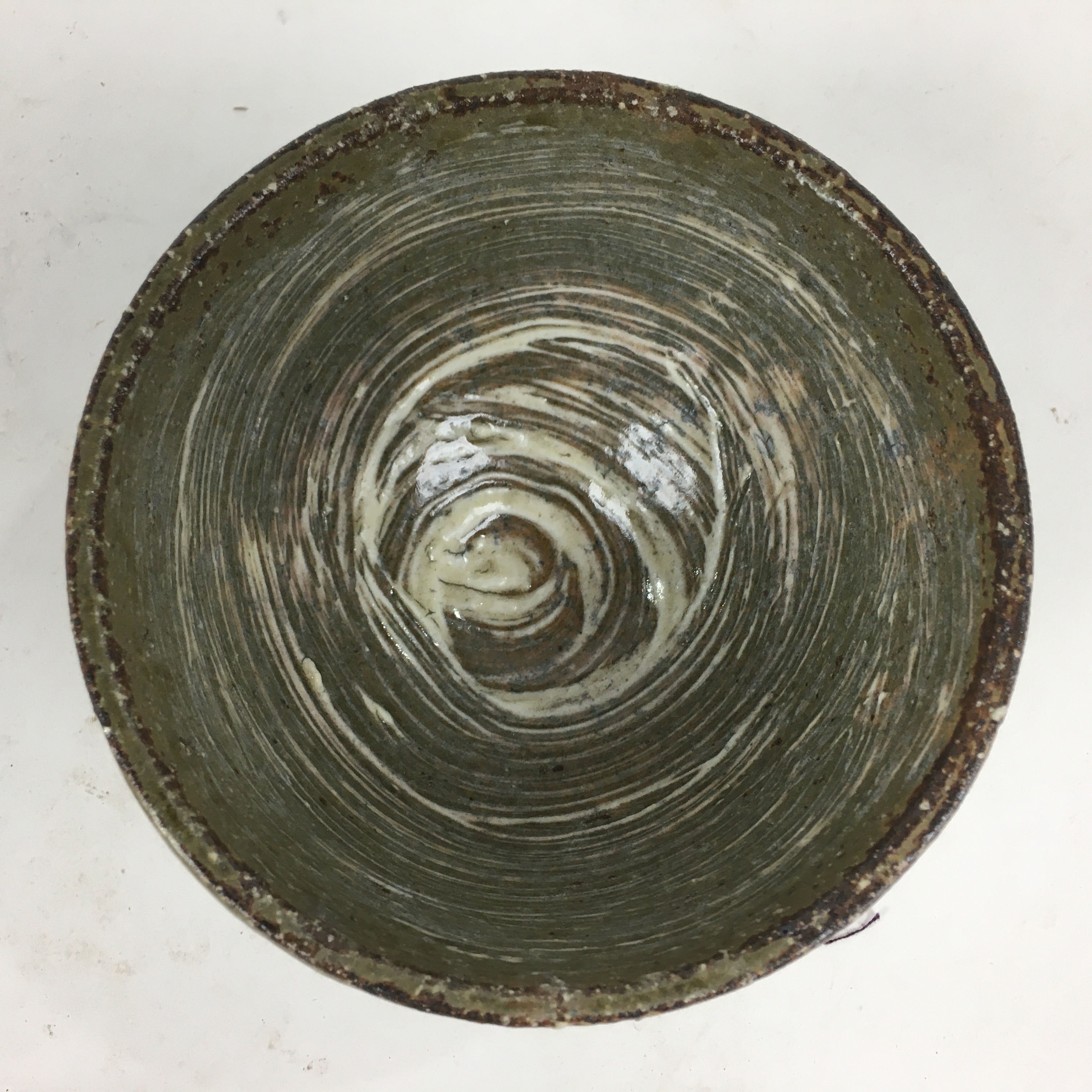 Japanese Ceramic Green Tea Bowl Vtg Chawan Boxed Pottery Tea Ceremony PX575