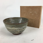 Japanese Ceramic Green Tea Bowl Vtg Chawan Boxed Pottery Tea Ceremony PX575