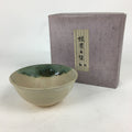 Japanese Ceramic Green Tea Bowl Vtg Chawan Boxed Pottery Tea Ceremony PX577