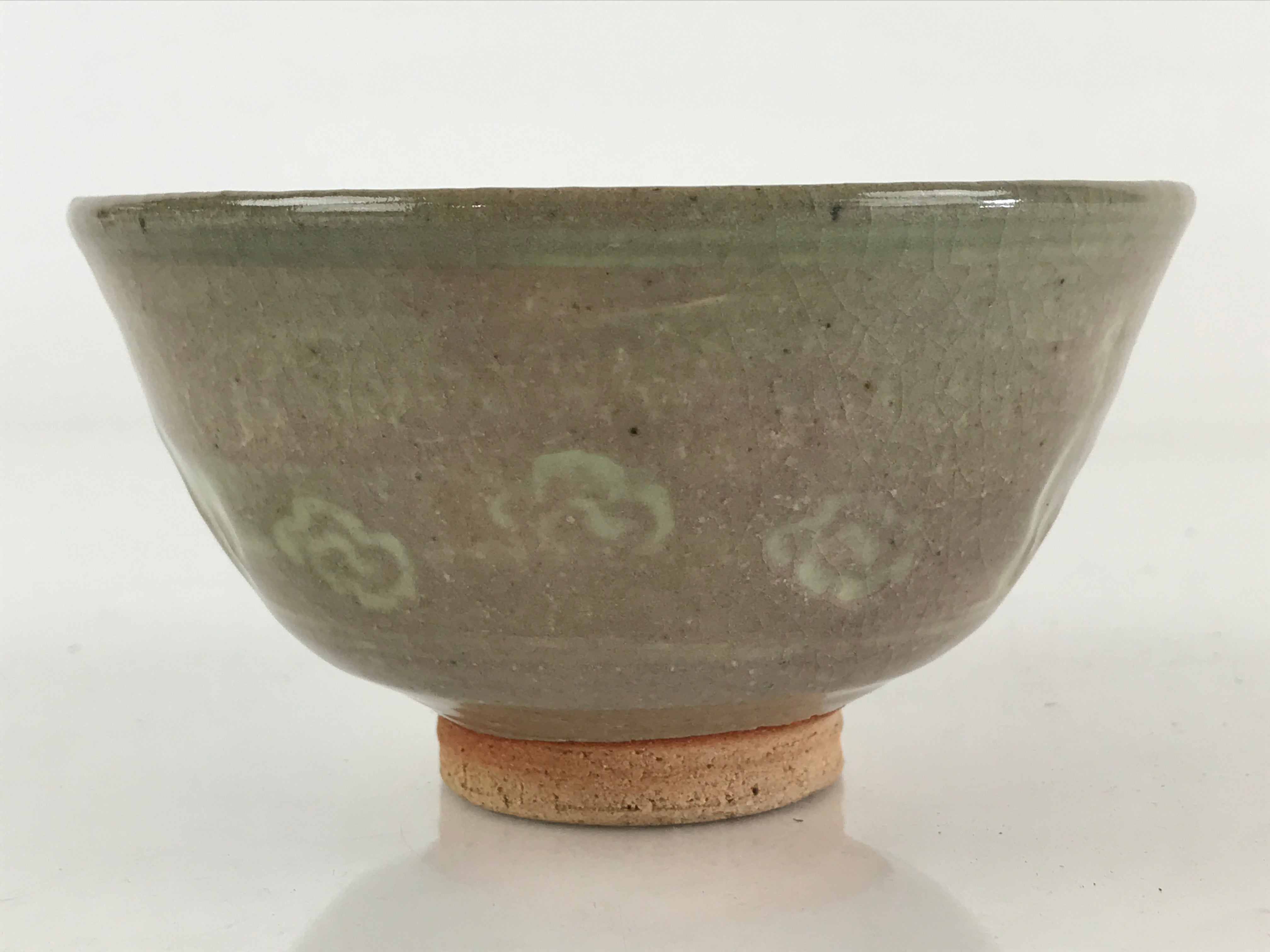 Japanese Ceramic Green Tea Bowl Vtg Chawan Tea Ceremony Matcha Crane GTB970