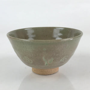 Japanese Ceramic Green Tea Bowl Vtg Chawan Tea Ceremony Matcha Crane GTB970