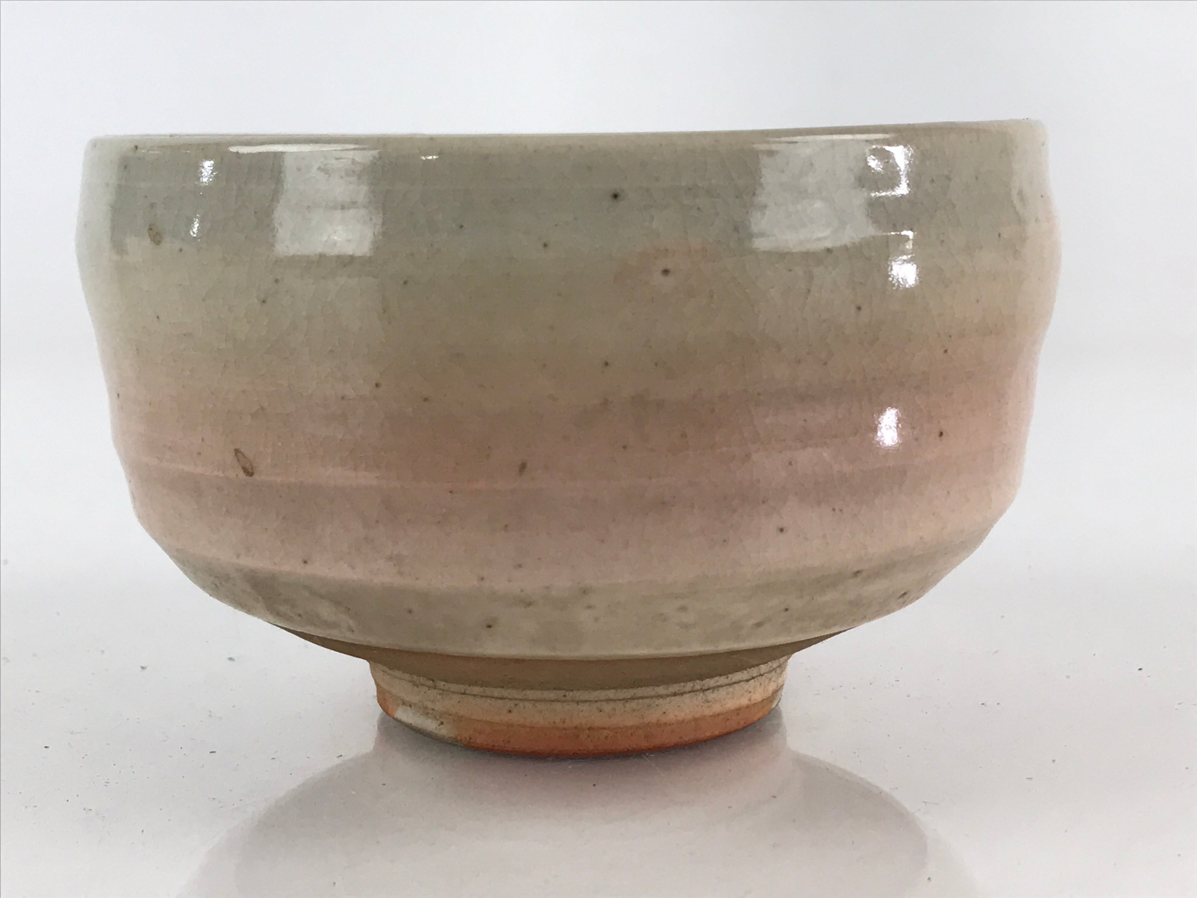 Japanese Ceramic Green Tea Bowl Vtg Chawan Tea Ceremony Matcha White GTB961