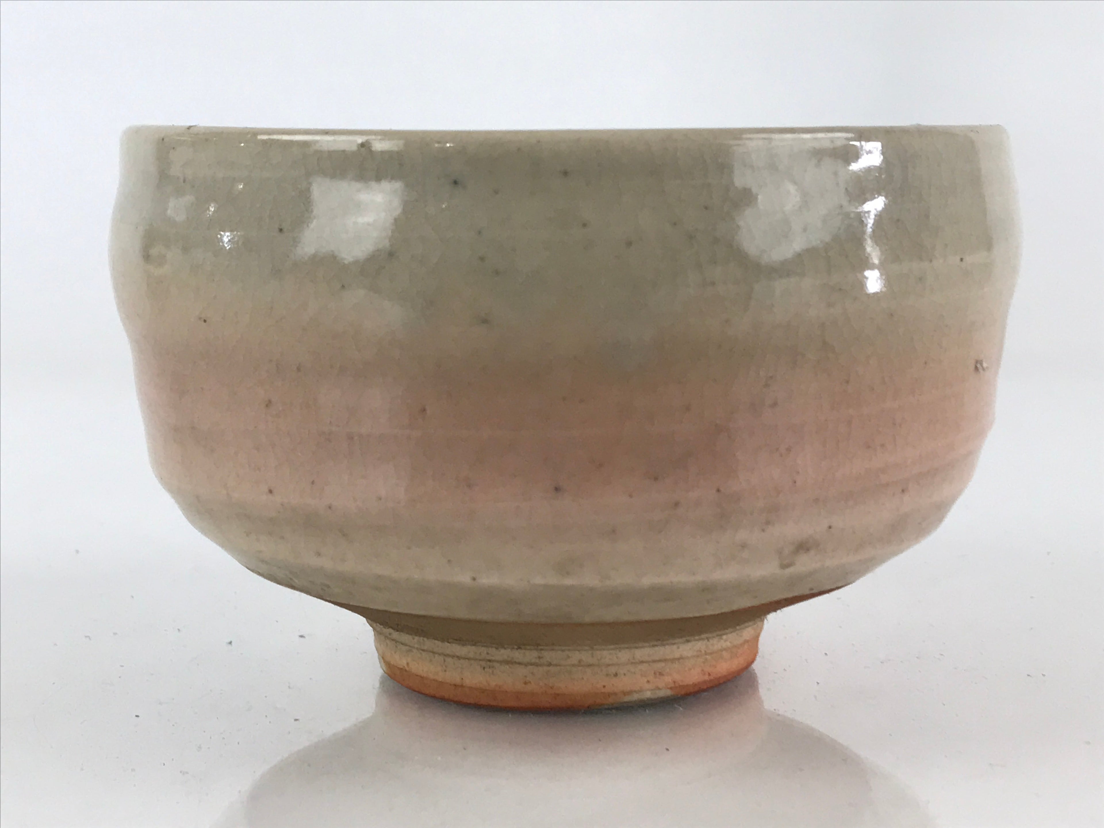 Japanese Ceramic Green Tea Bowl Vtg Chawan Tea Ceremony Matcha White GTB961
