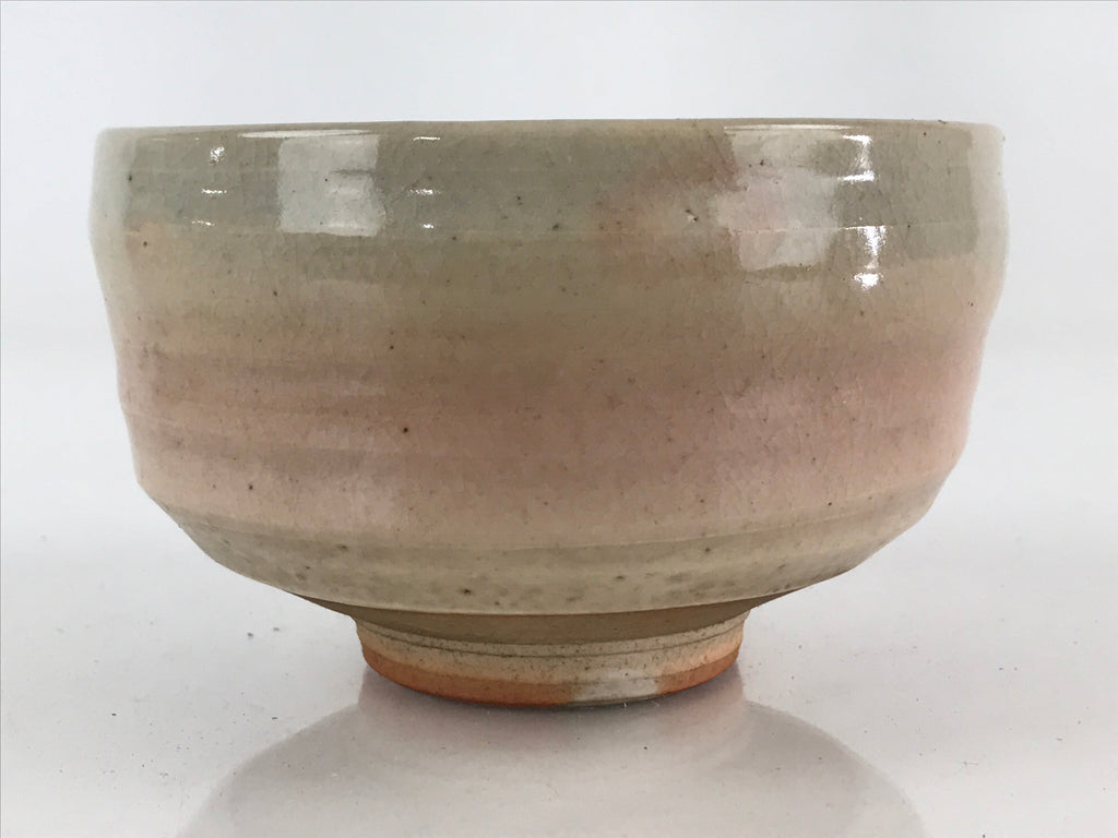 Japanese Ceramic Green Tea Bowl Vtg Chawan Tea Ceremony Matcha White GTB961