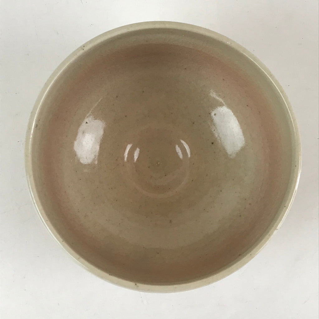 Japanese Ceramic Green Tea Bowl Vtg Chawan Tea Ceremony Matcha White GTB961