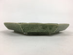 Japanese Ceramic Green glaze Plate Vtg Octagon Shape Sara Plants PP906