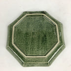 Japanese Ceramic Green glaze Plate Vtg Octagon Shape Sara Plants PP906