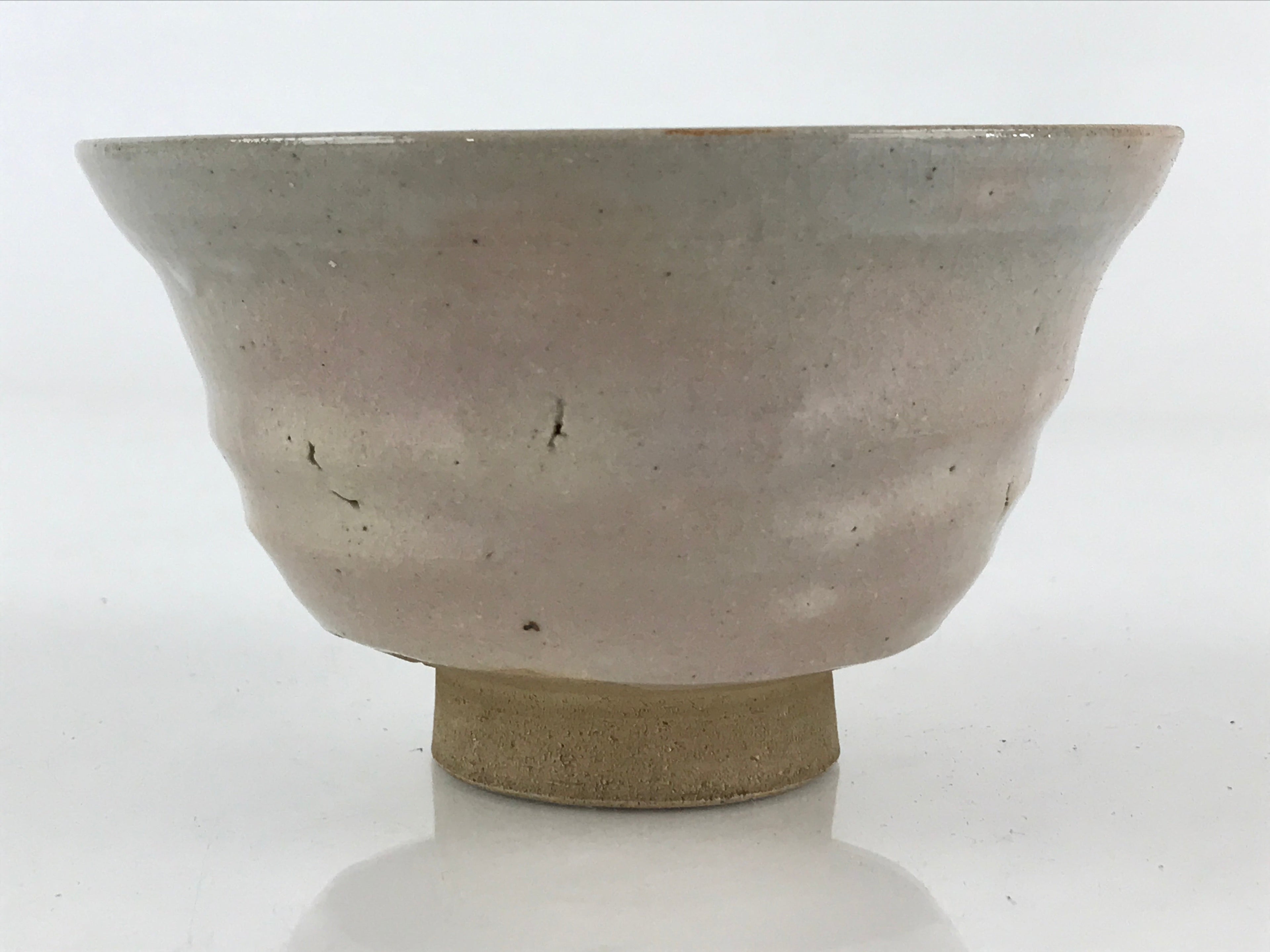 Japanese Ceramic Hagi Ware Green Tea Bowl Vtg Chawan Tea Ceremony Matcha GTB973