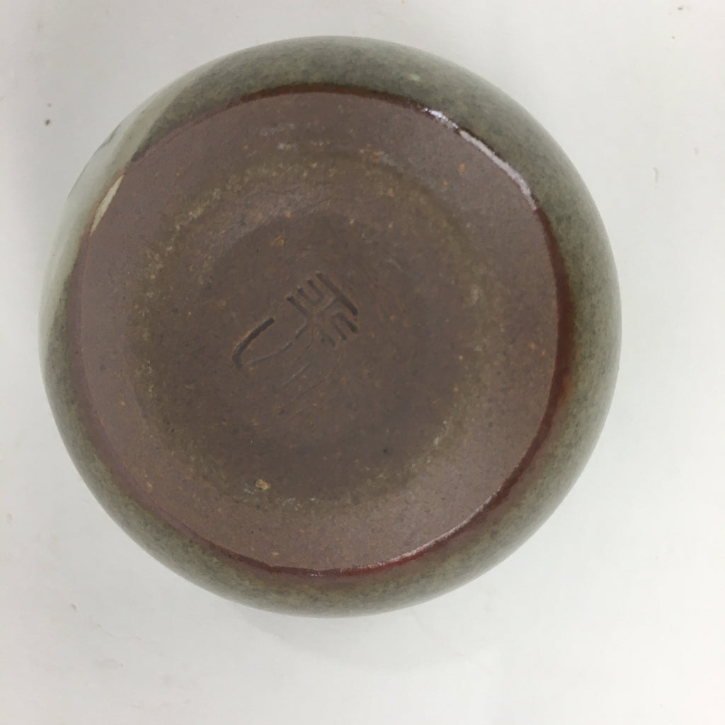 Japanese Ceramic Hagi Ware Sake Cup Vtg Guinomi Grey White Pottery GU974