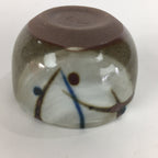 Japanese Ceramic Hagi Ware Sake Cup Vtg Guinomi Grey White Pottery GU974