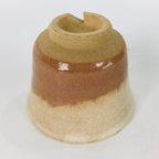 Japanese Ceramic Hagi Ware Sake Cup Vtg Guinomi Ochoko Brown White GU914