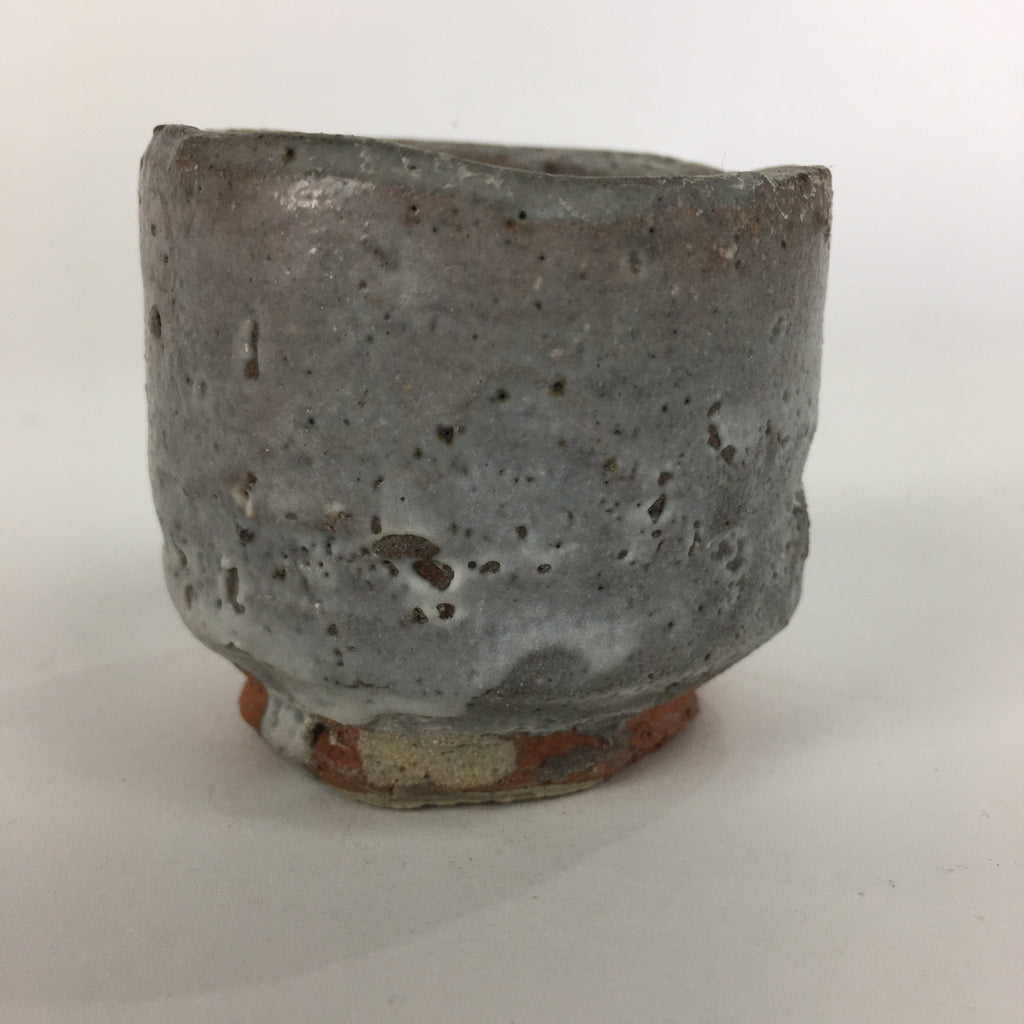 Japanese Ceramic Hagi Ware Sake Cup Vtg Guinomi White Red Clay Pottery GU975