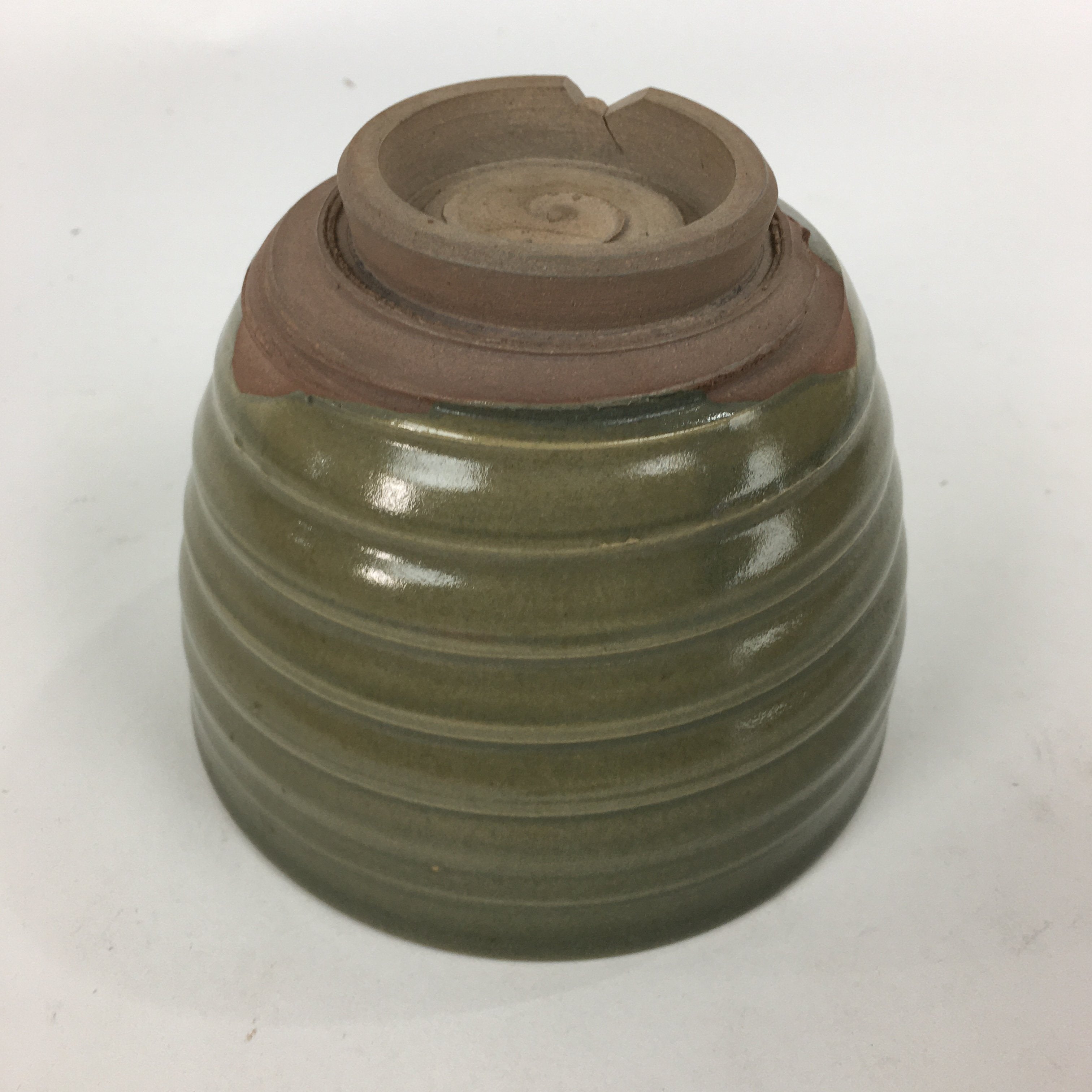 Japanese Ceramic Hagi Ware Tea Ceremony Bowl Vtg Chawan Gray Pottery GTB788