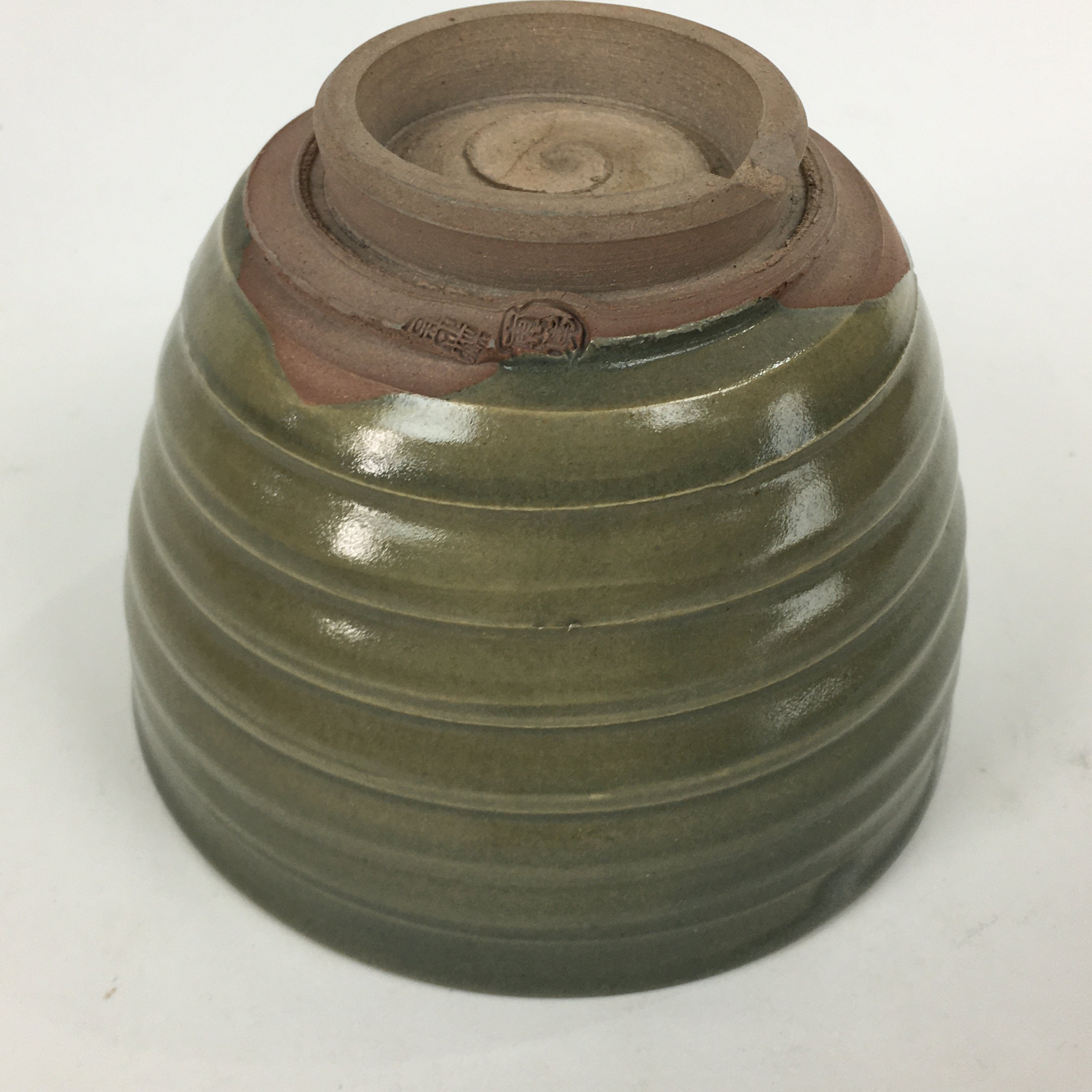 Japanese Ceramic Hagi Ware Tea Ceremony Bowl Vtg Chawan Gray Pottery GTB788