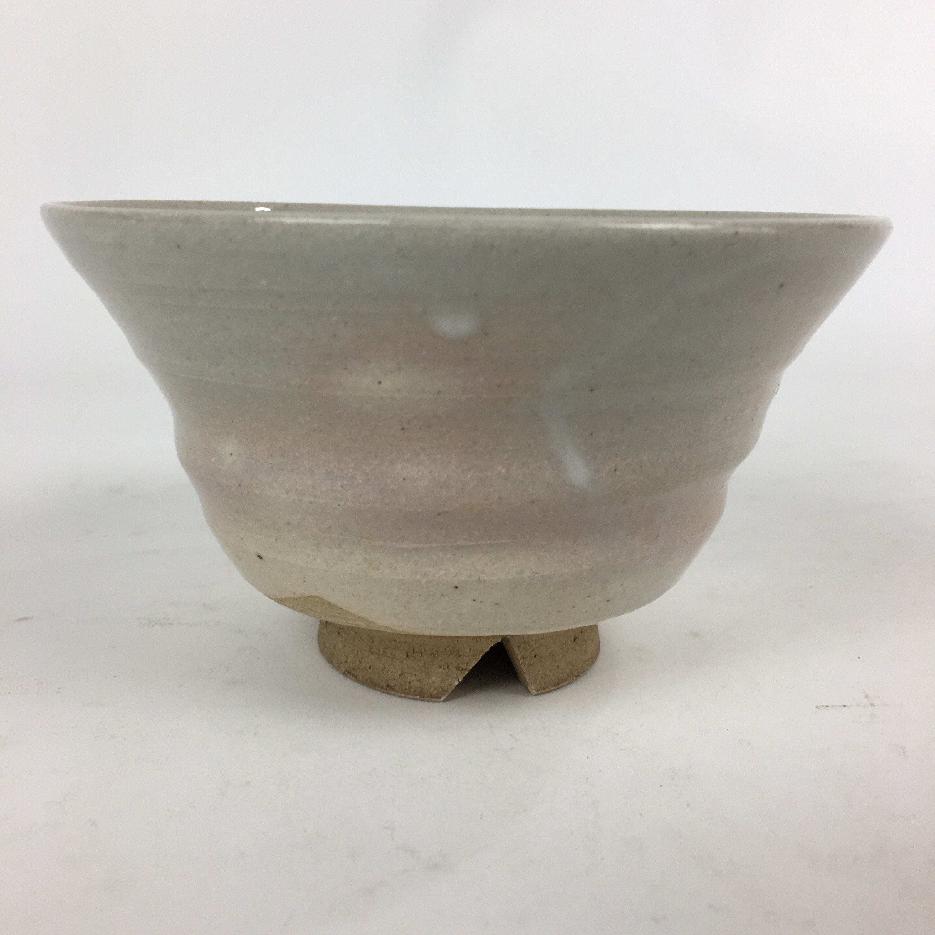 Japanese Ceramic Hagi Ware Tea Ceremony Bowl Vtg Chawan White Pottery GTB807