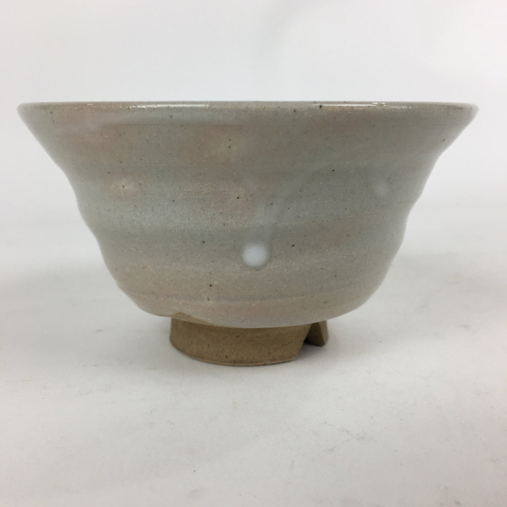 Japanese Ceramic Hagi Ware Tea Ceremony Bowl Vtg Chawan White Pottery GTB808