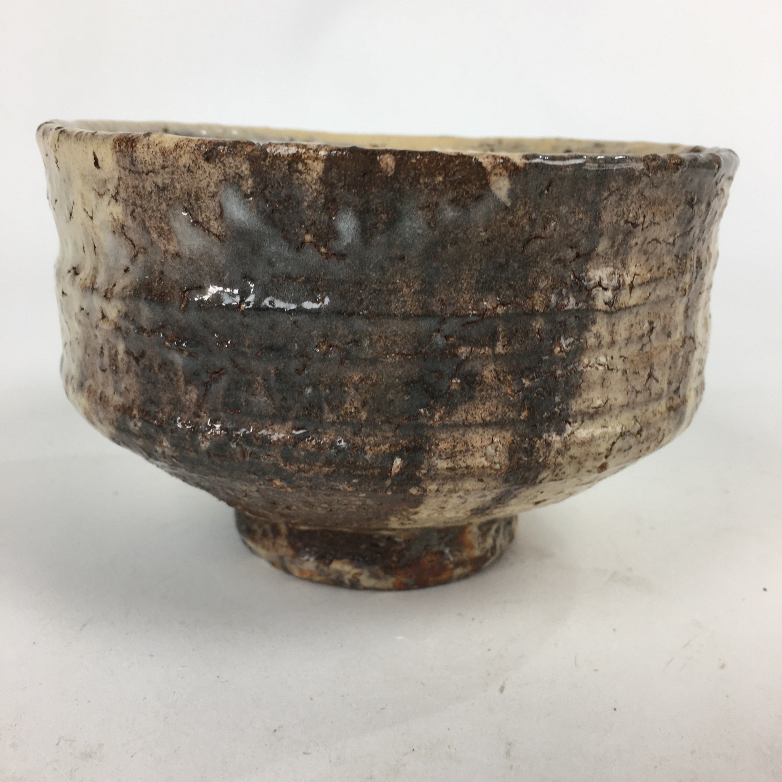 Japanese Ceramic Hagi Ware Tea Ceremony Green Tea Bowl Vtg White Chawan GTB833
