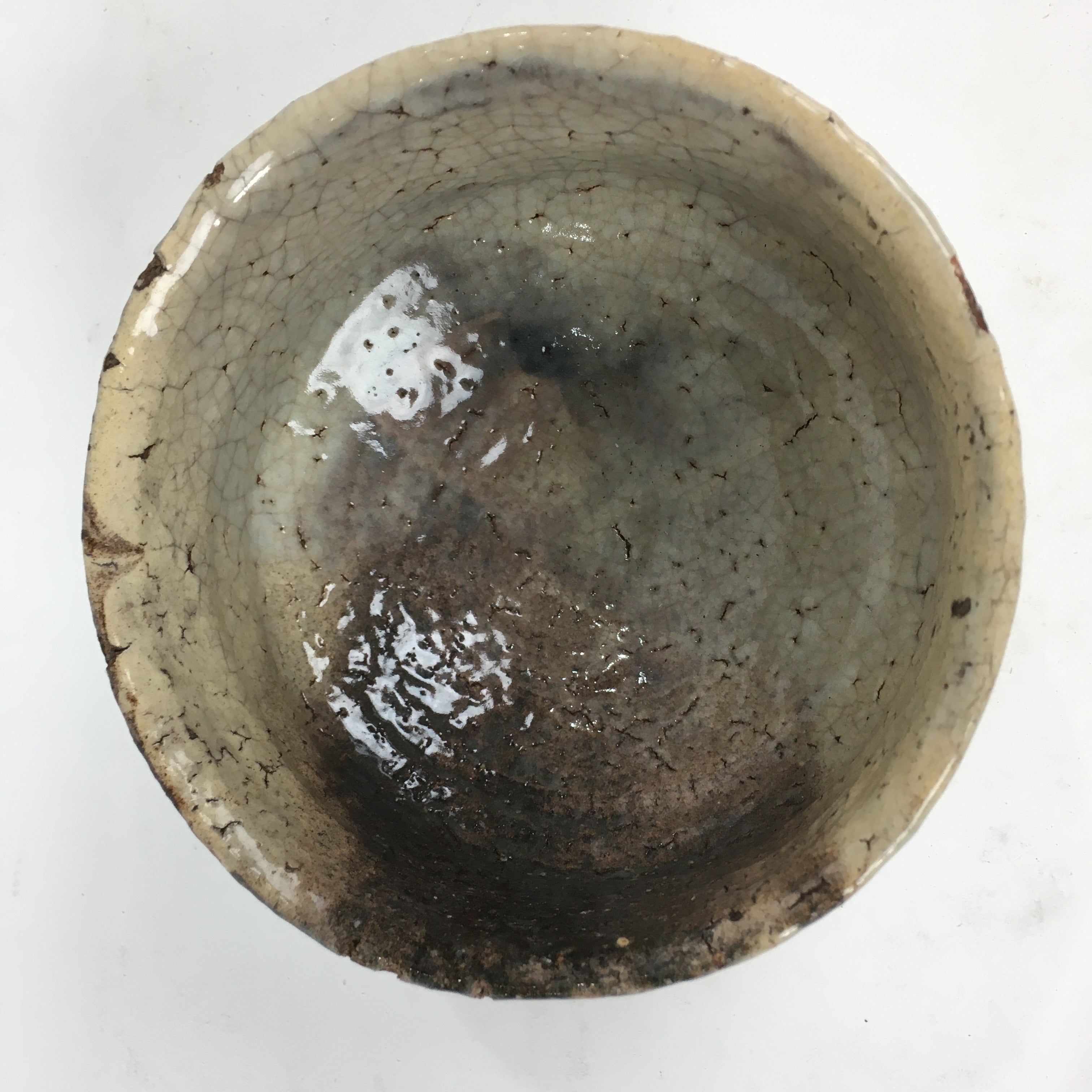 Japanese Ceramic Hagi Ware Tea Ceremony Green Tea Bowl Vtg White Chawan GTB833
