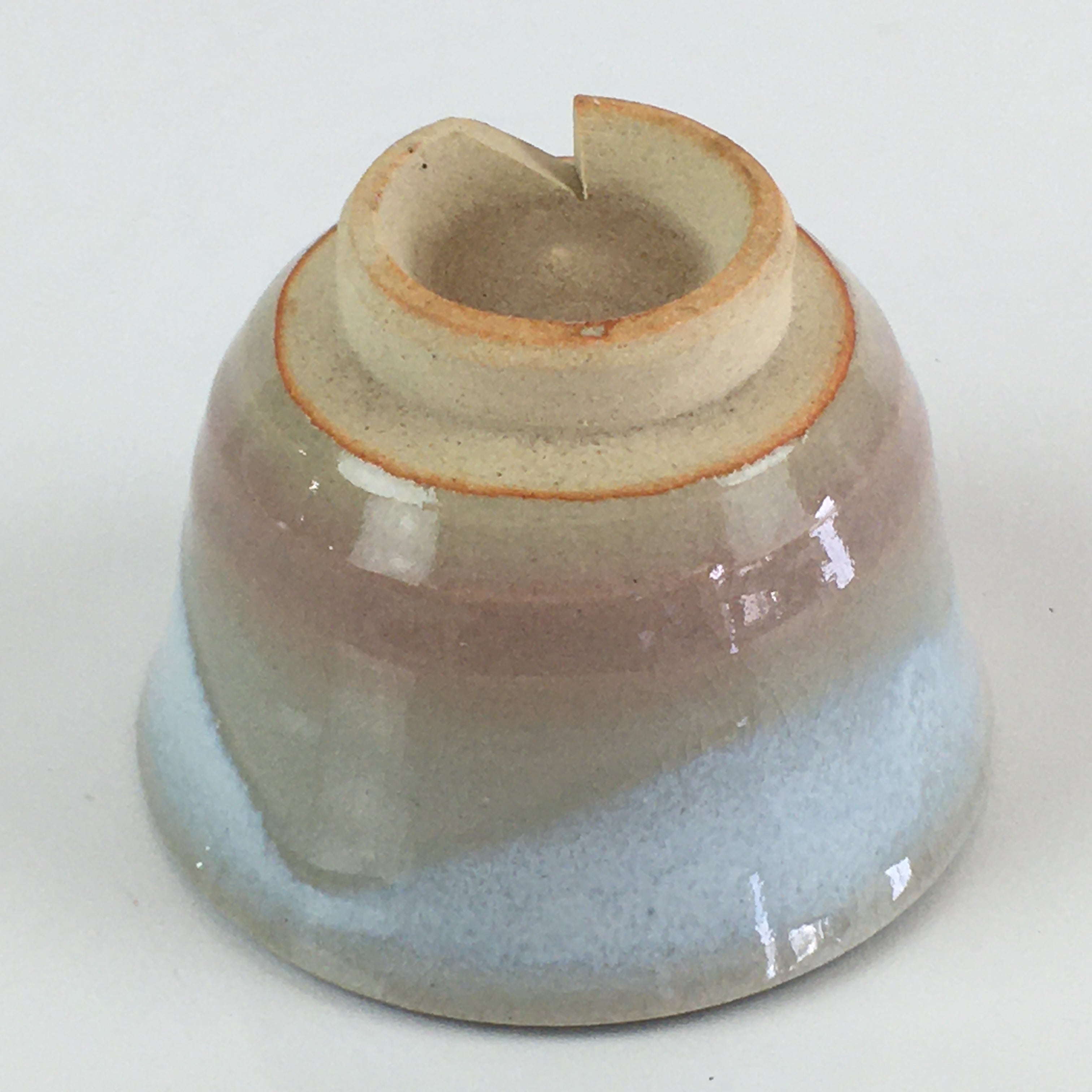 Japanese Ceramic Hagi Ware Teacup Yunomi Vtg White Glaze Sencha TC312