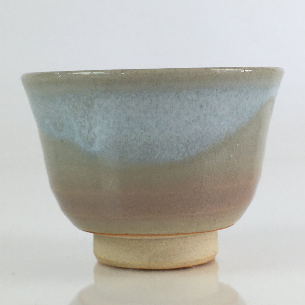 Japanese Ceramic Hagi Ware Teacup Yunomi Vtg White Glaze Sencha TC312