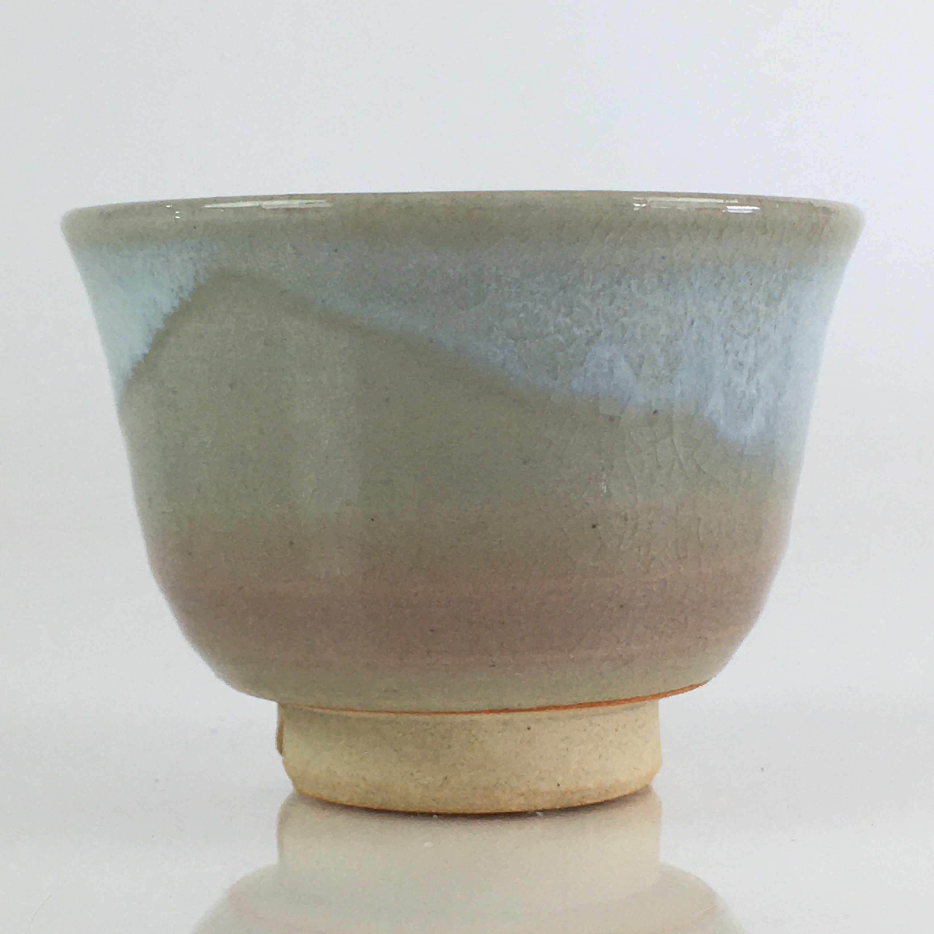 Japanese Ceramic Hagi Ware Teacup Yunomi Vtg White Glaze Sencha TC312