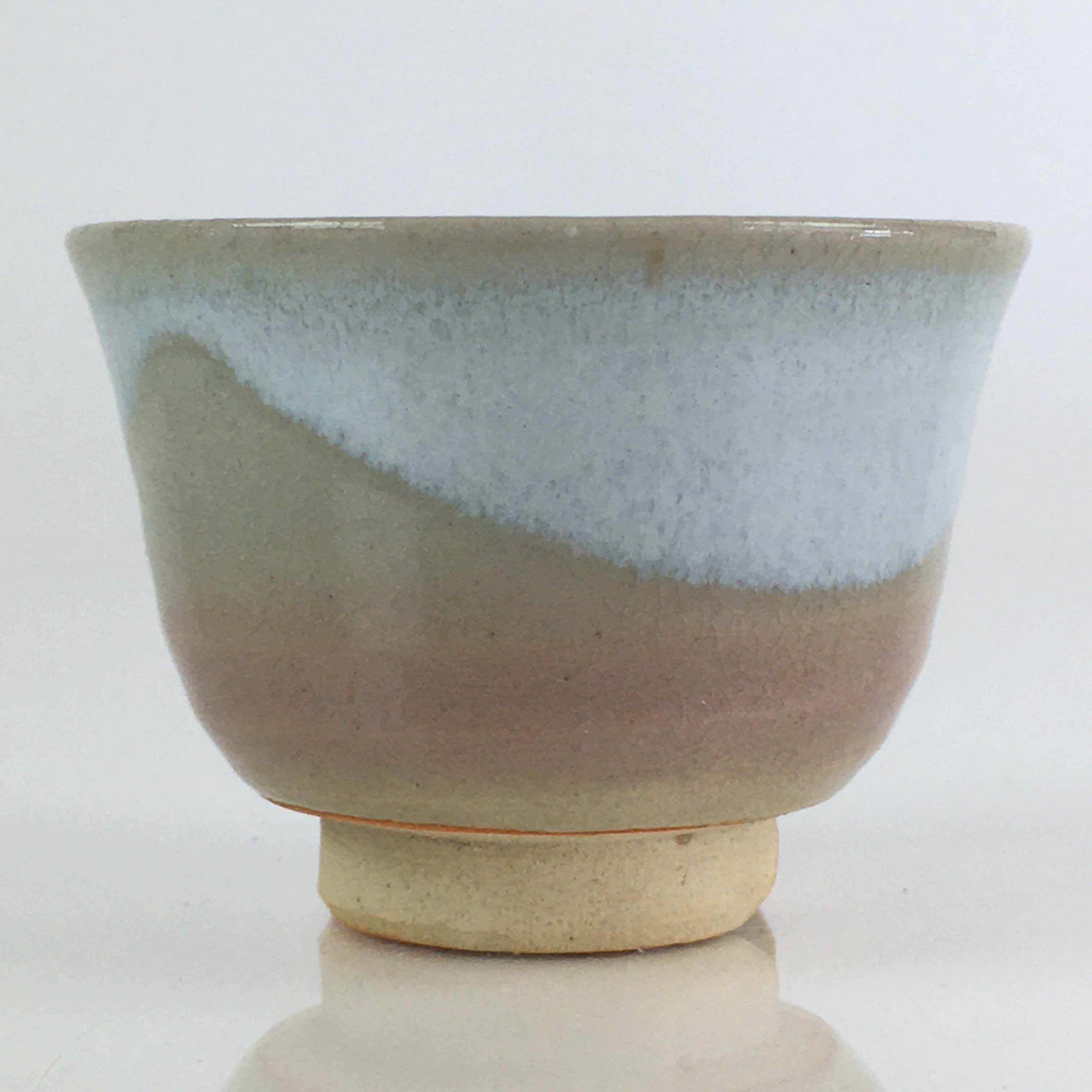 Japanese Ceramic Hagi Ware Teacup Yunomi Vtg White Glaze Sencha TC312