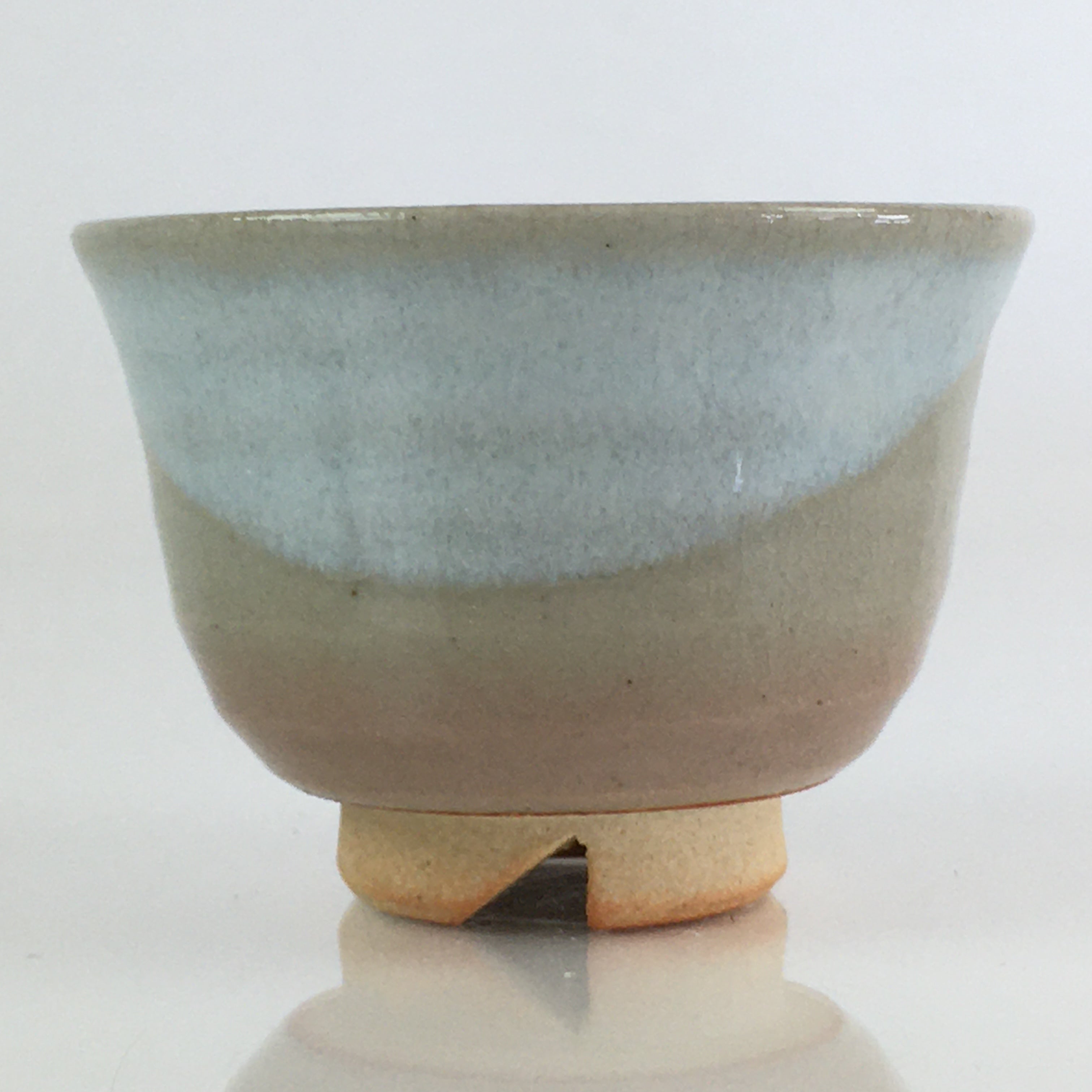 Japanese Ceramic Hagi Ware Teacup Yunomi Vtg White Glaze Sencha TC313